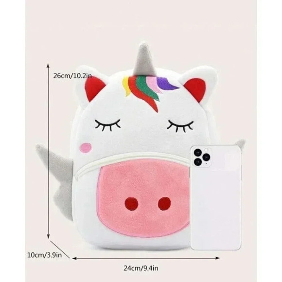 Cute Plush Unicorn toddler backpack White Toddler Travel Bag Kakoo New in bag - Picture 4 of 9